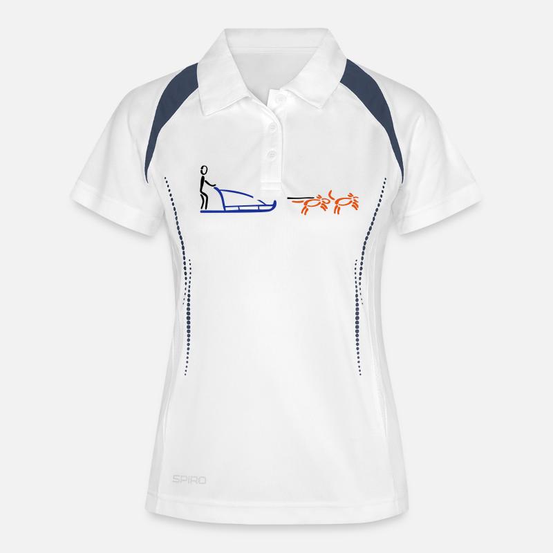 Huskies - Women's Polo breathable - white/navy