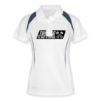 tuning_is_not_a_crime_1_f1 - Polo respirant Femme - blanc/marine - Devant