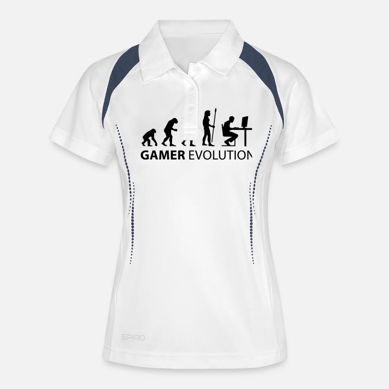 evolution_born_gamer - Women's Polo breathable - white/navy