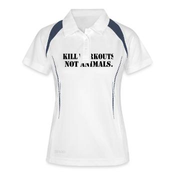 KILL EXERCICES SANS ANIMAUX - Polo respirant Femme - blanc/marine - Devant