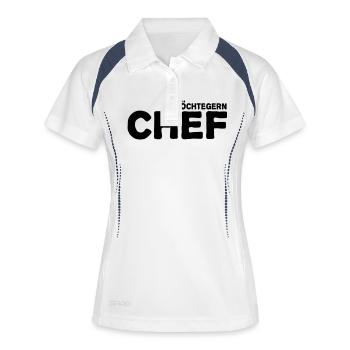chef cook - Women's Polo breathable - white/navy - Front