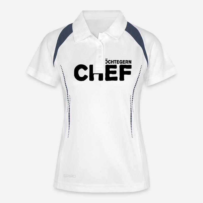 chef - Polo respirant Femme - blanc/marine