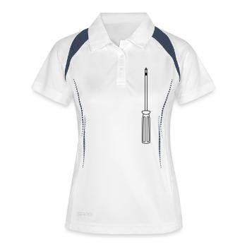 tournevis mécanique tournevis - Polo respirant Femme - blanc/marine - Devant