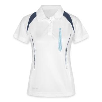 krawatte - Frauen Polo atmungsaktiv - Weiß/Navy - Vorne