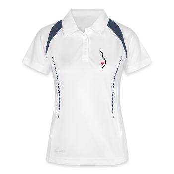 babybauch - Polo respirant Femme - blanc/marine - Devant