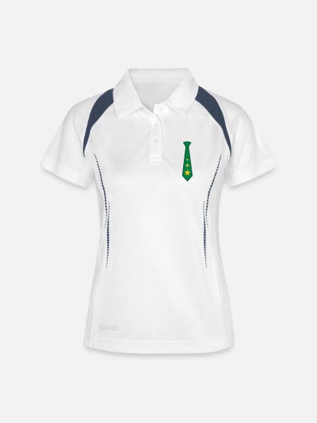 Tie with stars - Women's Polo breathable - white/navy