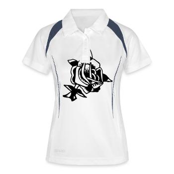 ROSE - Frauen Polo atmungsaktiv - Weiß/Navy - Vorne