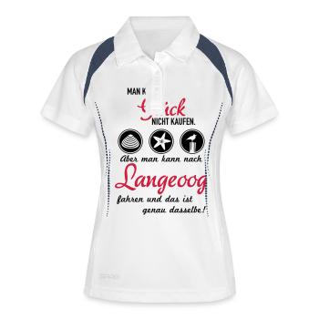 Glück Langeoog - Frauen Polo atmungsaktiv - Weiß/Navy - Vorne