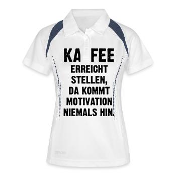 Kaffee - Frauen Polo atmungsaktiv - Weiß/Navy - Vorne