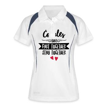 Couples That Fart Together Stay Together - Polo respirant Femme - blanc/marine - Devant