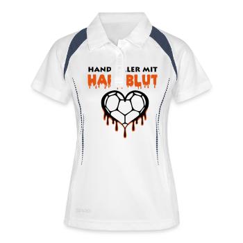 Handball Harzblut 2 - Frauen Polo atmungsaktiv - Weiß/Navy - Vorne