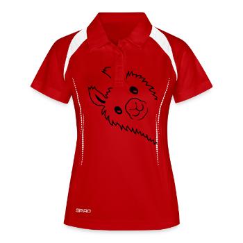 Alpaca looks sideways - Women's Polo breathable - white/navy - Front