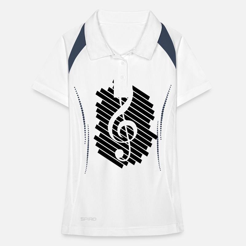 Music clef note melody musical note audio Women's Polo breathable