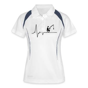 Pêche au rythme cardiaque - Polo respirant Femme - blanc/marine - Devant