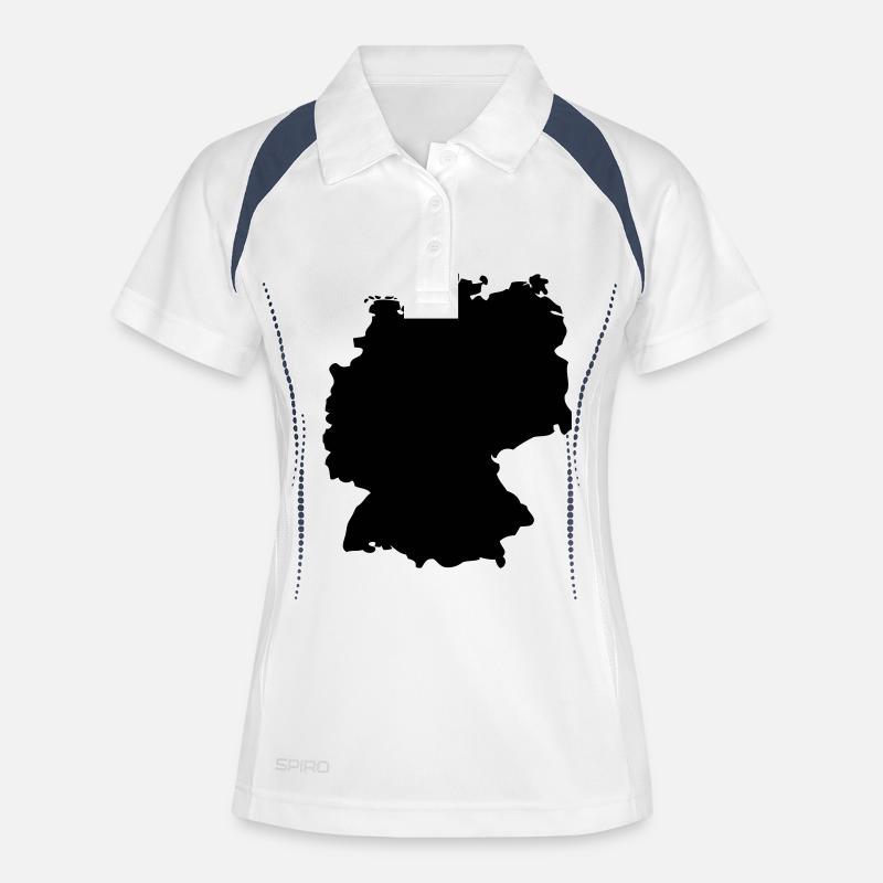 Germany, outlined, shade, outline, Germany, - Women's Polo breathable - white/navy