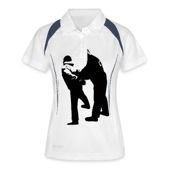 verhaftet - Frauen Polo atmungsaktiv - Weiß/Navy - Vorne