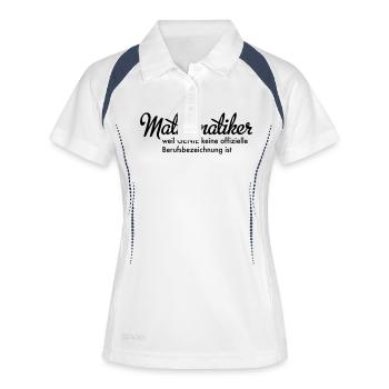 Mathematiker - Frauen Polo atmungsaktiv - Weiß/Navy - Vorne