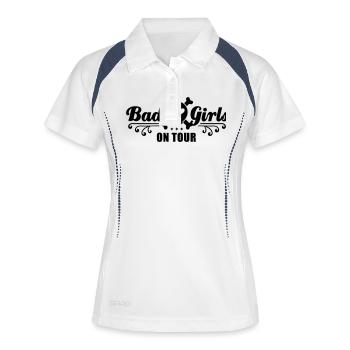 bad_girls_on_tour_1f1 - Frauen Polo atmungsaktiv - Weiß/Navy - Vorne