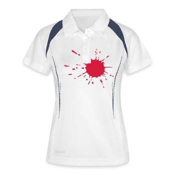 Sang - Polo respirant Femme - blanc/marine - Devant