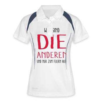 - die anderen - - Frauen Polo atmungsaktiv - Weiß/Navy - Vorne