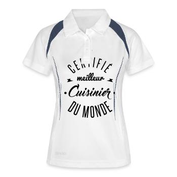 meilleur cuisinier - Polo respirant Femme - blanc/marine - Devant