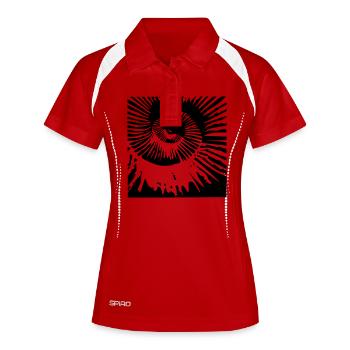 Ammonit - Frauen Polo atmungsaktiv - Weiß/Navy - Vorne