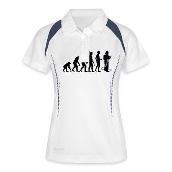 evolution_feuerwehr_b_2c - Frauen Polo atmungsaktiv - Weiß/Navy - Vorne