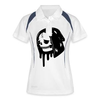 Tristesse jusqu'à la mort - Polo respirant Femme - blanc/marine - Devant