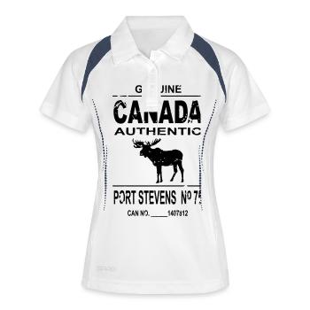 Canada Moose - Vintage Look - Frauen Polo atmungsaktiv - Weiß/Navy - Vorne