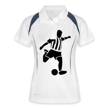 Fußball - Soccer - Polo respirant Femme - blanc/marine - Devant