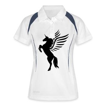 unicorn_01 - Polo respirant Femme - blanc/marine - Devant