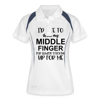 Middle Finger - Women's Polo breathable - white/navy - Front