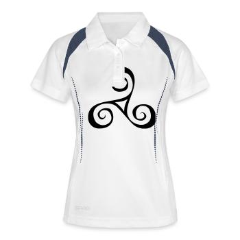 Triskele - Frauen Polo atmungsaktiv - Weiß/Navy - Vorne