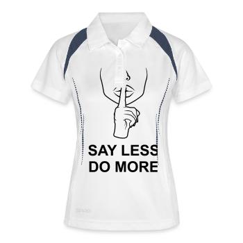 say less do more - Frauen Polo atmungsaktiv - Weiß/Navy - Vorne