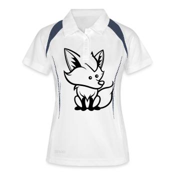 Renard Bande Dessinée Animal - Polo respirant Femme - blanc/marine - Devant