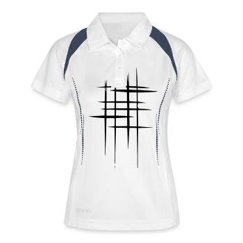 Hashtag - Polo respirant Femme - blanc/marine - Devant