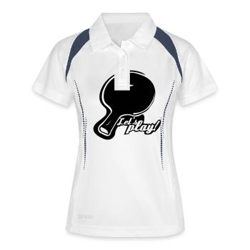 Let's Play table tennis bat - Women's Polo breathable - white/navy - Front