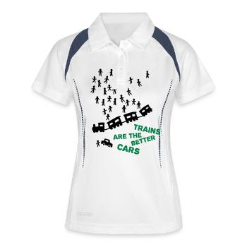 Trains are the better cars - Polo respirant Femme - blanc/marine - Devant