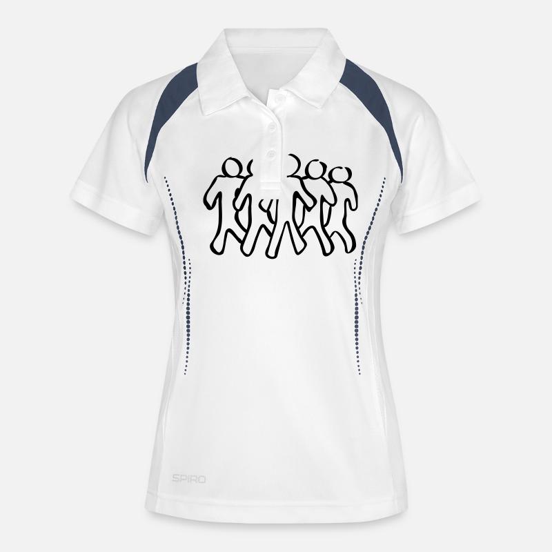 team players - Women's Polo breathable - white/navy
