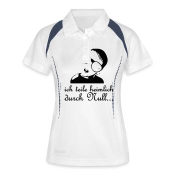 Je partage en secret par zéro - Polo respirant Femme - blanc/marine - Devant