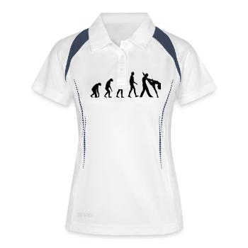 Evolution Dance - Frauen Polo atmungsaktiv - Weiß/Navy - Vorne