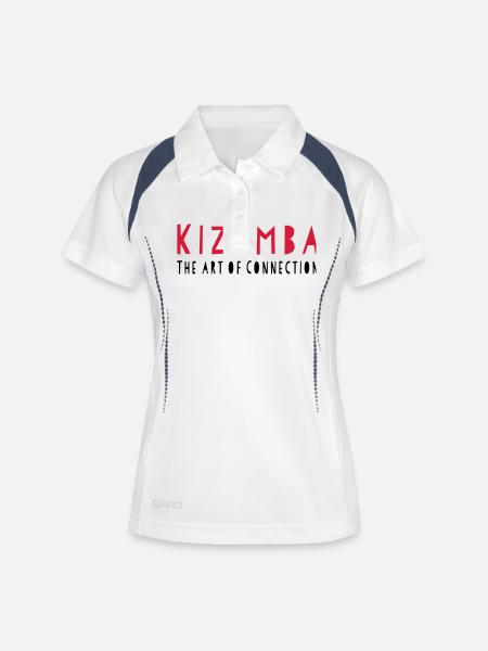 Kizomba The Art of Connection - Kizomba Dance Fash - Frauen Polo atmungsaktiv - Weiß/Navy
