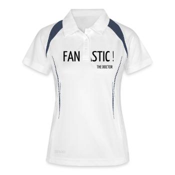 Cinema / Film / Zitat / TV-Serie - Frauen Polo atmungsaktiv - Weiß/Navy - Vorne