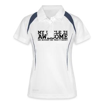 my uncle is awesome - Frauen Polo atmungsaktiv - Weiß/Navy - Vorne
