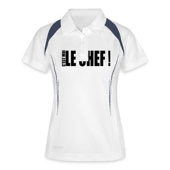 c'est moi le chef ! - Polo respirant Femme - blanc/marine - Devant