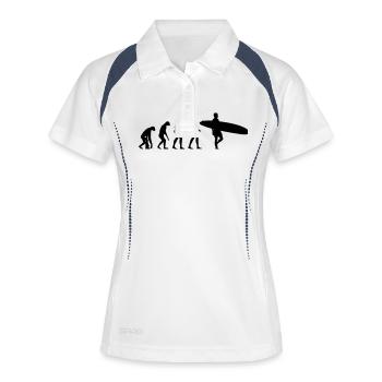 surfer evolution - Frauen Polo atmungsaktiv - Weiß/Navy - Vorne