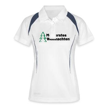 Mein erstes Weihnachten - Frauen Polo atmungsaktiv - Weiß/Navy - Vorne