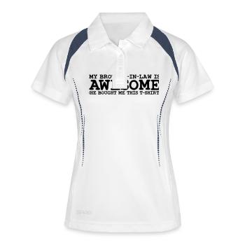 my brother in law is awesome - Polo respirant Femme - blanc/marine - Devant