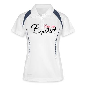 vater_der_braut - Frauen Polo atmungsaktiv - Weiß/Navy - Vorne