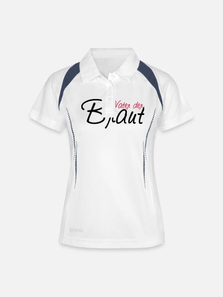 vater_der_braut - Women's Polo breathable - white/navy